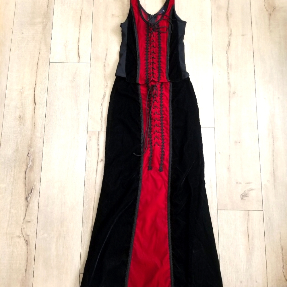Vintage Morbid Threads Skirt w/ Matching Corset top